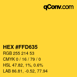 Color code: HEX #FFD635 | qconv.com