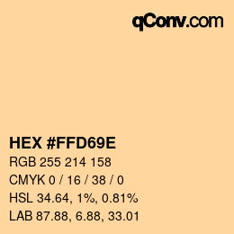 Color code: HEX #FFD69E | qconv.com