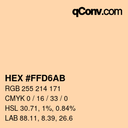 Código de color: HEX #FFD6AB | qconv.com