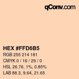 颜色代码: HEX #FFD6B5 | qconv.com