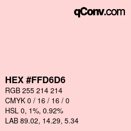 Color code: HEX #FFD6D6 | qconv.com