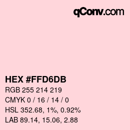 Color code: HEX #FFD6DB | qconv.com