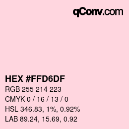 Color code: HEX #FFD6DF | qconv.com