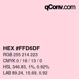 Color code: HEX #FFD6DF | qconv.com