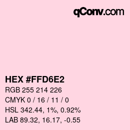 Color code: HEX #FFD6E2 | qconv.com