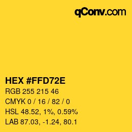 Color code: HEX #FFD72E | qconv.com