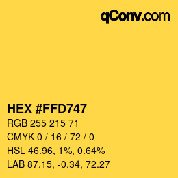 颜色代码: HEX #FFD747 | qconv.com