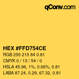 Farbcode: HEX #FFD754CE | qconv.com