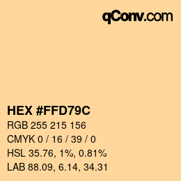 カラーコード: HEX #FFD79C | qconv.com