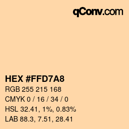 Color code: HEX #FFD7A8 | qconv.com