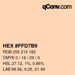 Code couleur: HEX #FFD7B6 | qconv.com