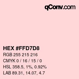 カラーコード: HEX #FFD7D8 | qconv.com