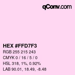 カラーコード: HEX #FFD7F3 | qconv.com