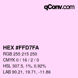 颜色代码: HEX #FFD7FA | qconv.com