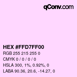 Color code: HEX #FFD7FF00 | qconv.com