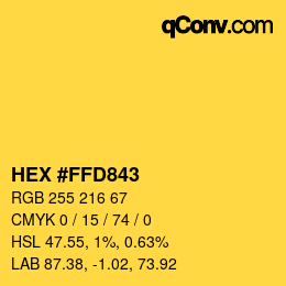 Color code: HEX #FFD843 | qconv.com