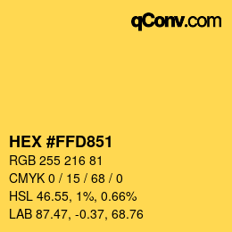 Código de color: HEX #FFD851 | qconv.com