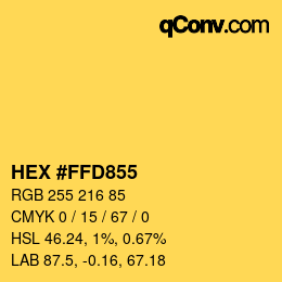 Farbcode: HEX #FFD855 | qconv.com