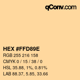 Color code: HEX #FFD89E | qconv.com