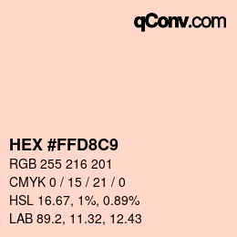 Farbcode: HEX #FFD8C9 | qconv.com