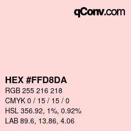 Color code: HEX #FFD8DA | qconv.com
