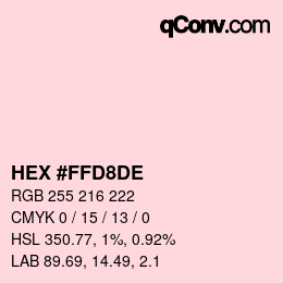 カラーコード: HEX #FFD8DE | qconv.com