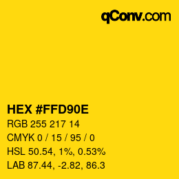 Color code: HEX #FFD90E | qconv.com