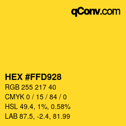 Color code: HEX #FFD928 | qconv.com