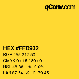 Color code: HEX #FFD932 | qconv.com