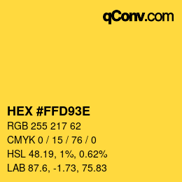 Color code: HEX #FFD93E | qconv.com