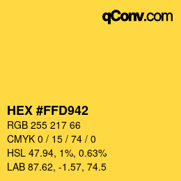 Color code: HEX #FFD942 | qconv.com