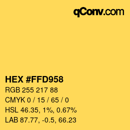 Color code: HEX #FFD958 | qconv.com