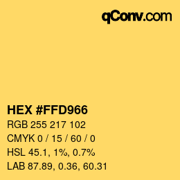 Color code: HEX #FFD966 | qconv.com