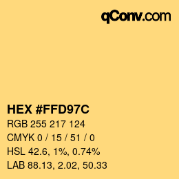 Color code: HEX #FFD97C | qconv.com