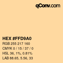 Color code: HEX #FFD9A0 | qconv.com