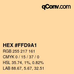 Color code: HEX #FFD9A1 | qconv.com