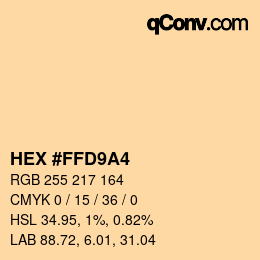 Color code: HEX #FFD9A4 | qconv.com