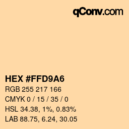 Color code: HEX #FFD9A6 | qconv.com