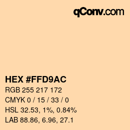 Color code: HEX #FFD9AC | qconv.com