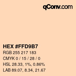 Color code: HEX #FFD9B7 | qconv.com