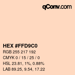 カラーコード: HEX #FFD9C0 | qconv.com
