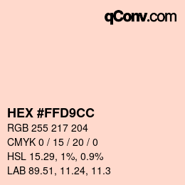 Color code: HEX #FFD9CC | qconv.com