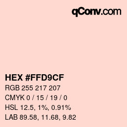 Color code: HEX #FFD9CF | qconv.com