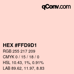 Color code: HEX #FFD9D1 | qconv.com