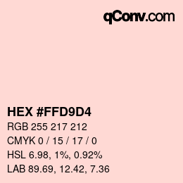 Color code: HEX #FFD9D4 | qconv.com