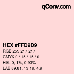 Color code: HEX #FFD9D9 | qconv.com