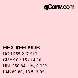 Color code: HEX #FFD9DB | qconv.com