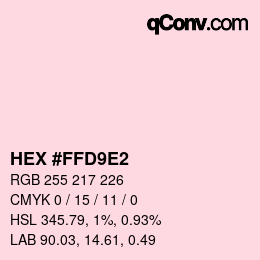 カラーコード: HEX #FFD9E2 | qconv.com