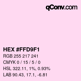 Color code: HEX #FFD9F1 | qconv.com