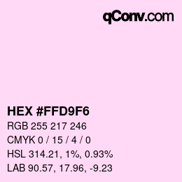 Color code: HEX #FFD9F6 | qconv.com